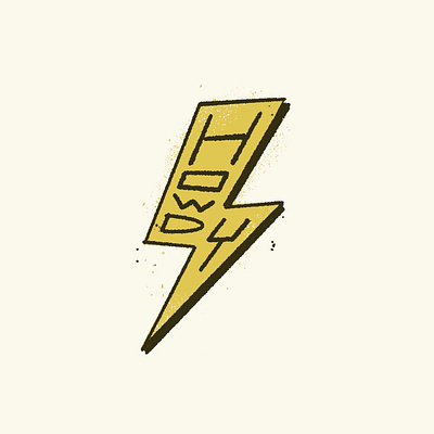 Howdy Again digital howdy illustration layers lettering lighting bolt lightning lightning bolt lightning bolts lightning design procreate screenprint text texture yellow
