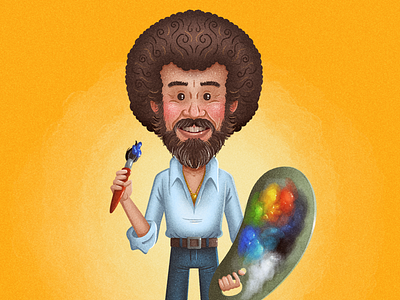 Bob Ross bob ross cartoon character painting portrait procreate