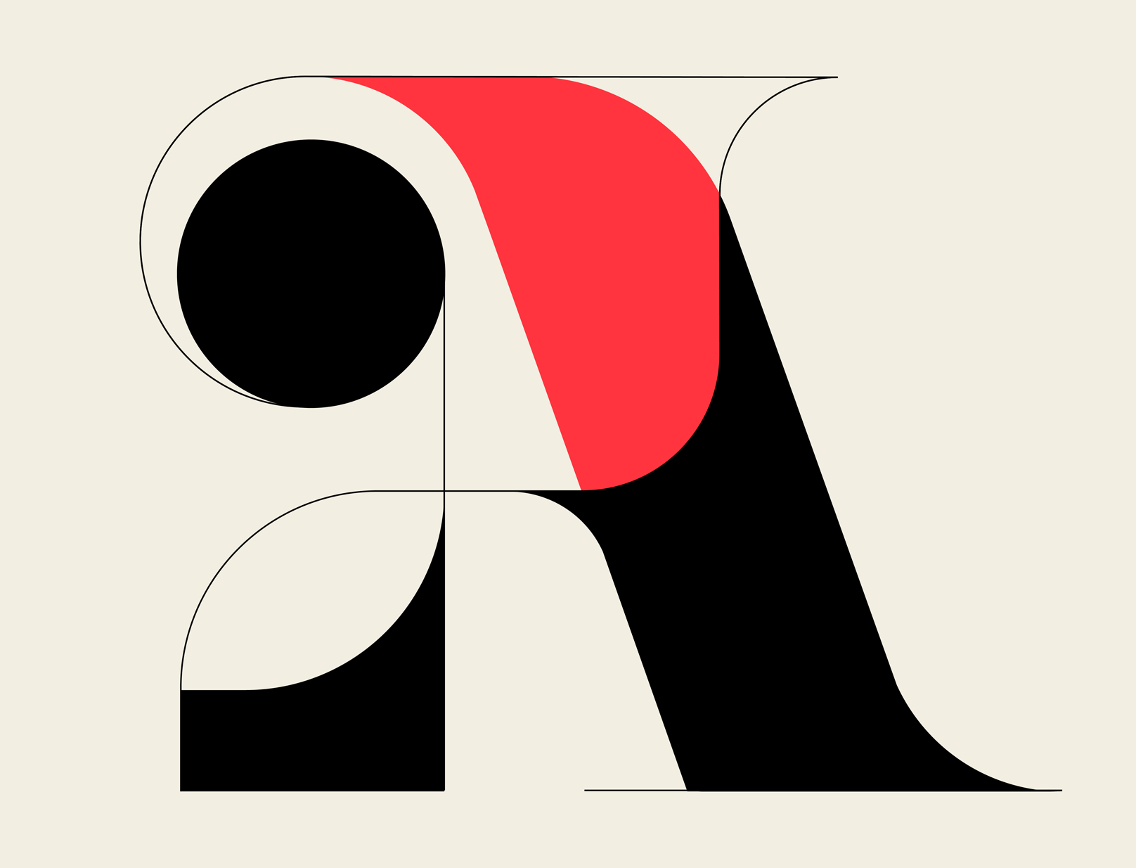 Type Study '22 black design font geometric illustration lettering red type typeface typography vector