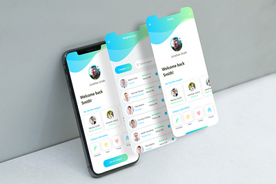 Medical app UI app design app ui colorful creative dashboard app medical app medical app ui minimalist profile page rating page simple surgeon app ui ui ui design