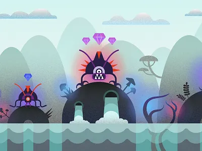 Jungle & Microbes — Illustration character concept design flat game game concept game location illustration location vector