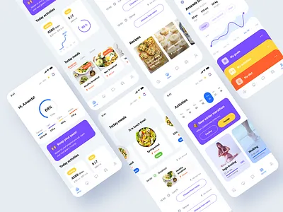 Health & Wellness Mobile App - Screens Overview appdesign ui user experience user interface design userinterface ux