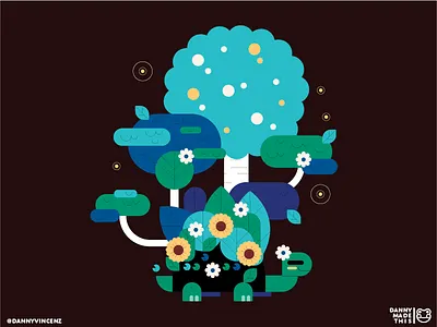 Terrarium Turtle adobe illustrator fireflies foliage forest garden illustration illustrator plants terrarium tortoise turtle woods