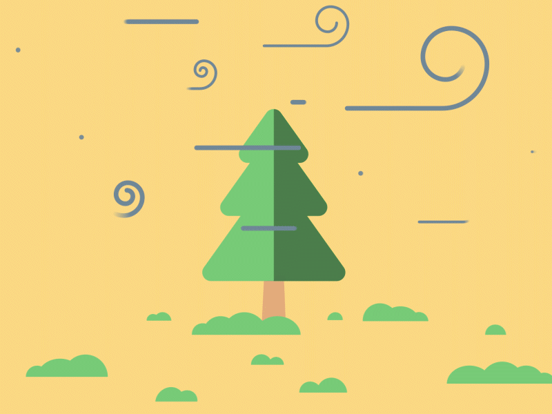 Swaying Tree Pt. 2 adobe animation bushes denver design designer expressions foliage gif graphic design graphic design illustration illustrator minimal motion motion design motion graphics tree vector wind