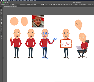 Biighead character design flatdesign illustrator work in progress