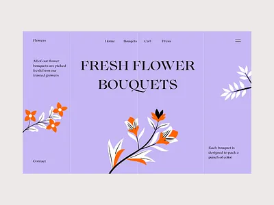 Flowers colors design illustration interface shopping typography ui web