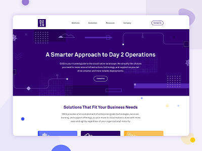D2iQ homepage branding illustration web design website