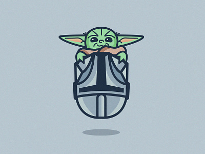 The Child alien baby yoda boba fett bucket creature cute design helmet icon illustration logo star wars stroke texture the child the mandalorian yoda