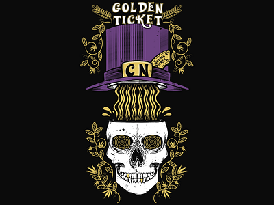 Cannabis Nation - Golden Ticket merch adobe illustrator art brand strategy branding cannabis cannabis design cannabis nation design illustration illustration art illustrator joey thunder merch merch design skull skull art