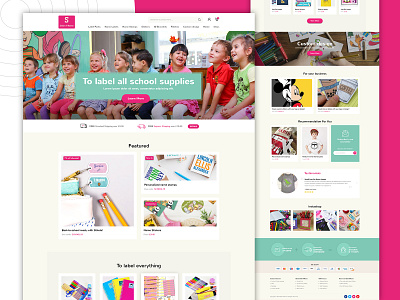 Sticker for Kids app desktop flat home index kids landing ui ux weblayout webmockup website