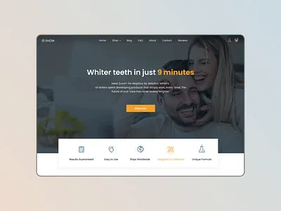 Simple landing page animation animation art bio concept kit landing page landingpage med minimal simple snow teeth ui uidesign uiux ux web website whitening