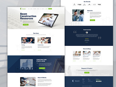 Construction Beam building constructions desktop flat home index landing real estate ui ux weblayout webmockup website