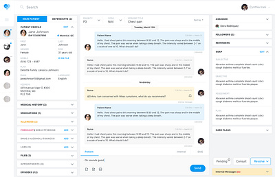 Patient Profile POC admin automation chat ui cynthia irani flat user interface healthcare patient profile user experience virtual healthcare