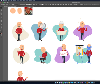 Bighead-in-progress character design flatdesign illustrator work in progress