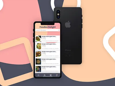 Foodies Delight - Concept Recipe App adobe adobe xd adobexd app design food mobile product design product designer recipe recipe app recipe card recipes ui ux web web design webdesign website