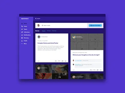 EPconnect Desktop medical platform social ui ux
