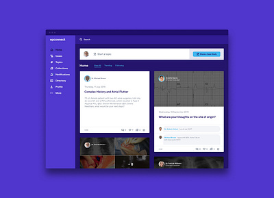 EPconnect Desktop medical platform social ui ux