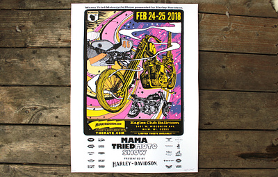 Mama Tried Poster 18x24 band merch design gig poster gigposter graphic design illustration illustration art illustrator limited edition poster poster design psychedelic screenprint screenprinted screenprinting screenprints