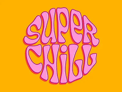 Super Chill illustration lettering procreate retro type typography