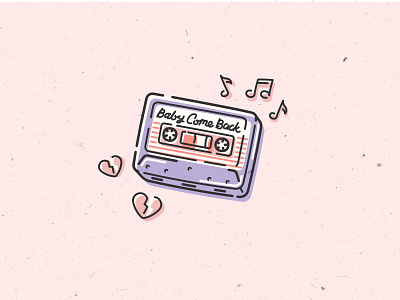 Spot Illustrations for Twine - Farewell Message flat illustration graphic design icon illustration music nostalgia retro spot illustration vector