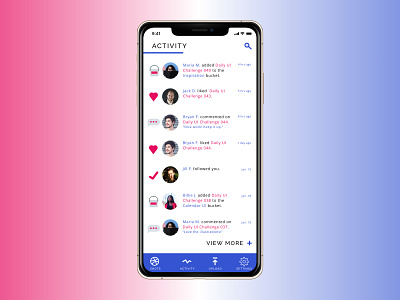 Daily UI Challenge 047 - Activity Feed app dailyui dailyuichallenge design ios ui ux