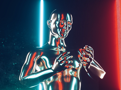 Reffflection cinema4d human metallic octane people render