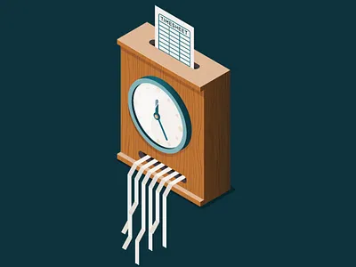 timesheet illustration isometric vector