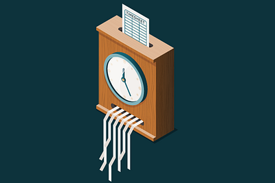 timesheet illustration isometric vector