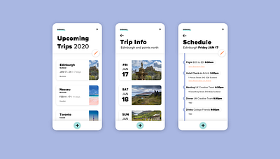 Travel and Itinerary App Concept app dailyui itinerary minimalist mobile organizer scheduler timeline travel ui ux