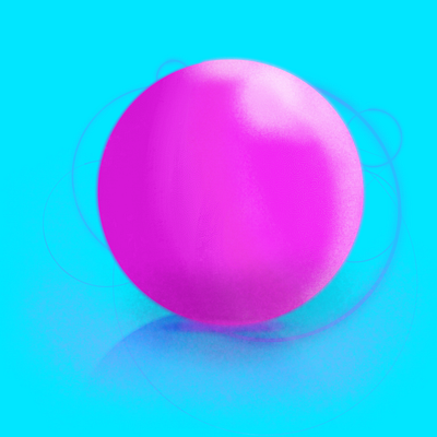 Bubble Gum Planet geometric procreate shadow shapes sphere