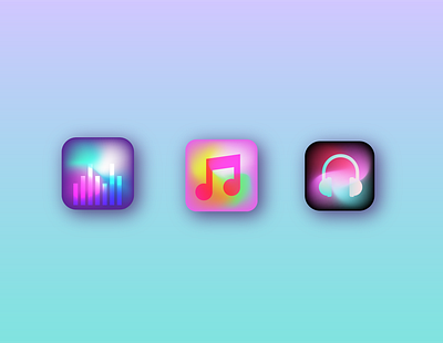 Day 2: Music App Icons app design icon illustrator mobile ui ux vector vector art vector illustration web