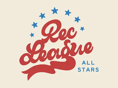 Rec league All-Stars all star branding illustration lettering logo retro script sports typography