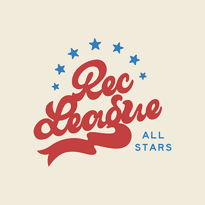 Rec league All-Stars all star branding illustration lettering logo retro script sports typography