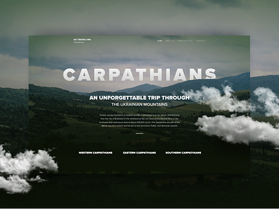 Travelling landing page mountains travel ui ukraine website