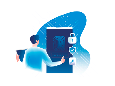 Security branding character design design flat illustration security ui vector