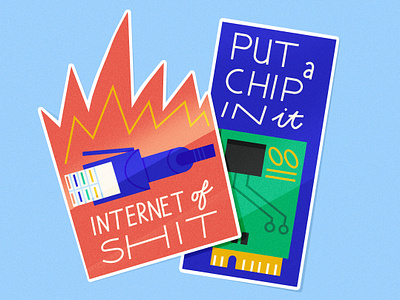 Internet of Shit chip computer flames internet shit sticker stickers tech