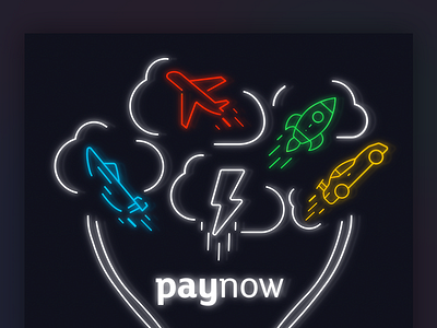 Paynow - illustration banking illustration illustrator keyvisual neon