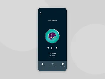 009_Music Player app design clean color daily 100 challenge dailyui icons ios minimalist mobile ui music player nav bar product design ui ux webdesign