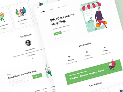 Noxxle Website awesome clean ecommerce illustration landing landing page overview pyment shopping store web website