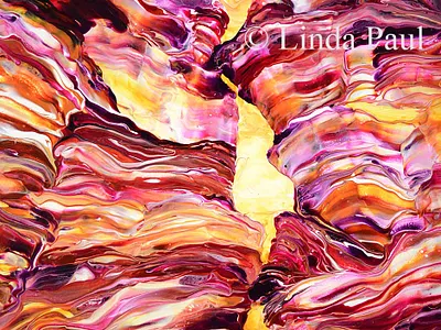 Another Day in the Canyon abstract art by Colorado artist Linda abstract acrylic art artist colorado dutch flow landscape painting