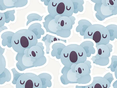 Koala Hug Stickers australia baby character cute hug illustration koala sticker