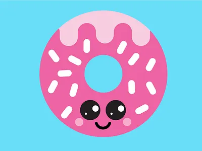 Donut cartoon colours design donut flat funky funny graphicdesign illustration illustrator pink vector