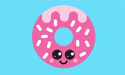 Donut cartoon colours design donut flat funky funny graphicdesign illustration illustrator pink vector