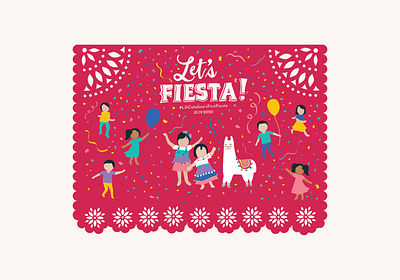 Lili's First Fiesta birthday digital art event fiesta flat flat illustration illustration invites kids illustration kids party kit mexican art mexican fiesta mexican party modern modern illustration