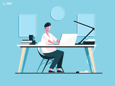 Workspace art design draw illustration vector