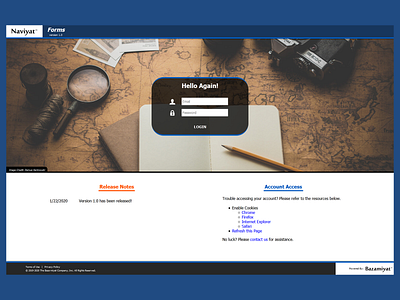 Naviyat Forms - Login View bazamiyat design designinspiration ui uiux user interface user interface design ux ux design uxdesign web design webapp webapp design webapplication webdesign