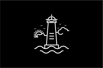 Lighthouse line drawing abctract branding bussiness design icon illustration lineart logo vector vintage logo