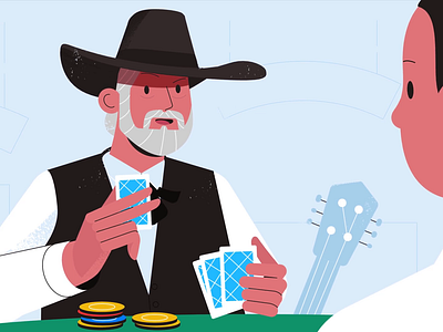 Kenny Rogers! 2d animation branding business cards character design digital illustration kenny rogers logo motion motion graphics poker technology ui vector