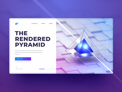 The Rendered Pyramid 3d 3d art c4d cinema4d curtis digital figma hero ilabs landing page landing page concept landingpage octane octanerender pyramid ui uidesign uiux web webdesign