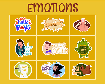 Emotions Sticker Design cartoon cute design dribbble emoji emojiexperts emotions expressions firstshot illustration stickers